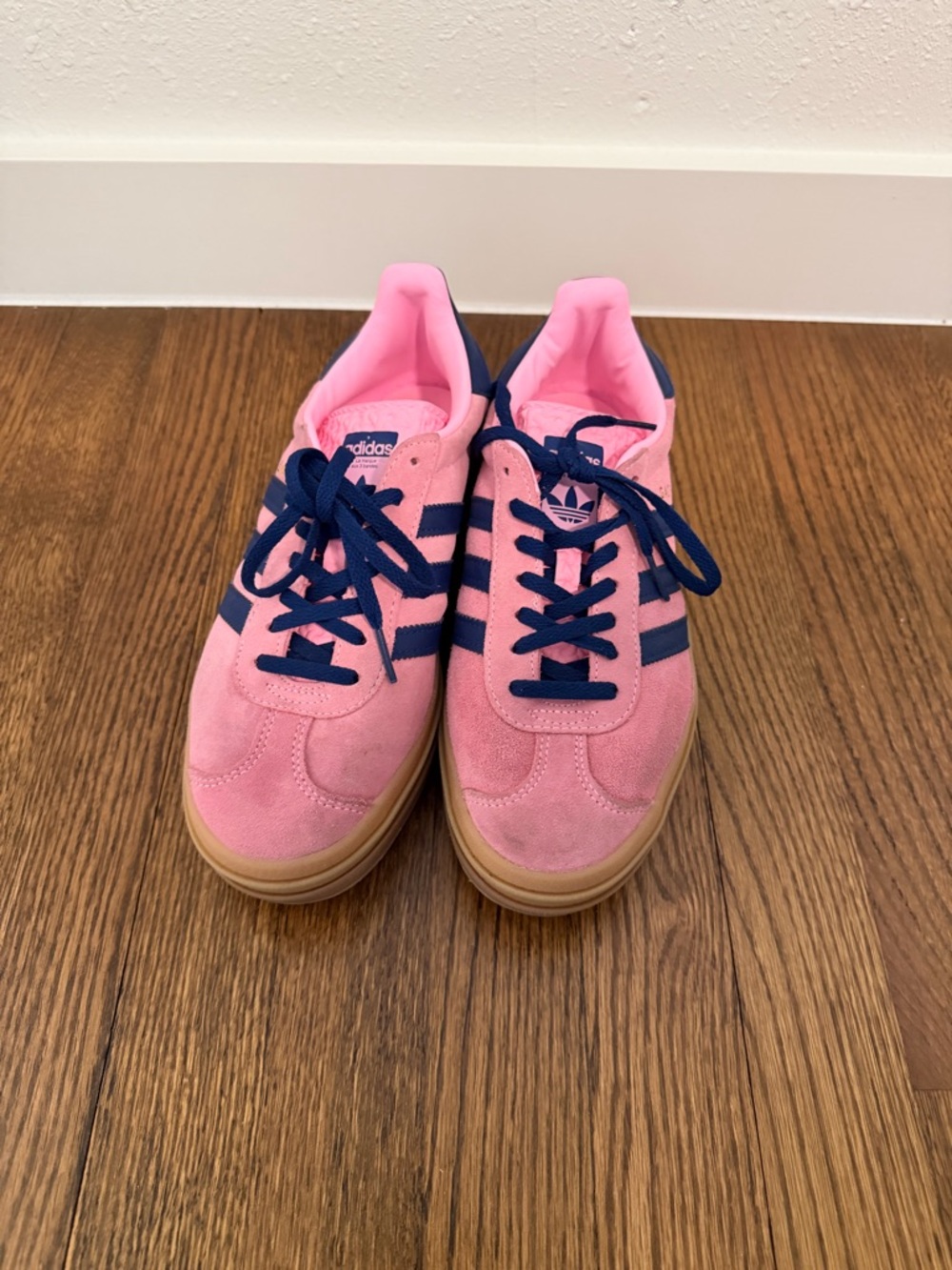 adidas Gazelle Pink Suede Sneakers with Navy Accents